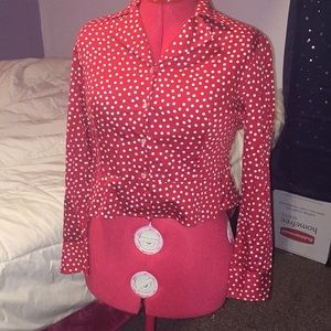 Peplum button-op top